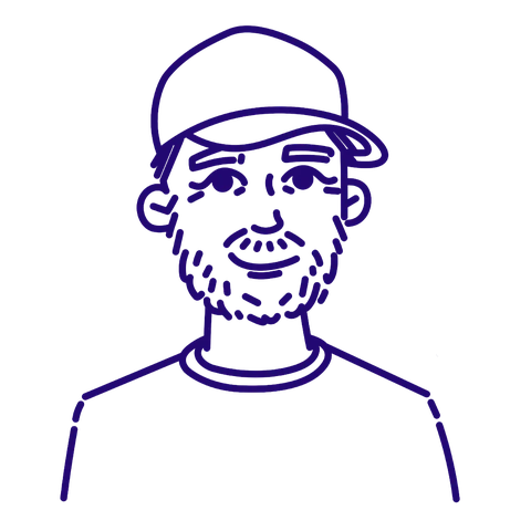 Illustrated portrait of Sam Provenza